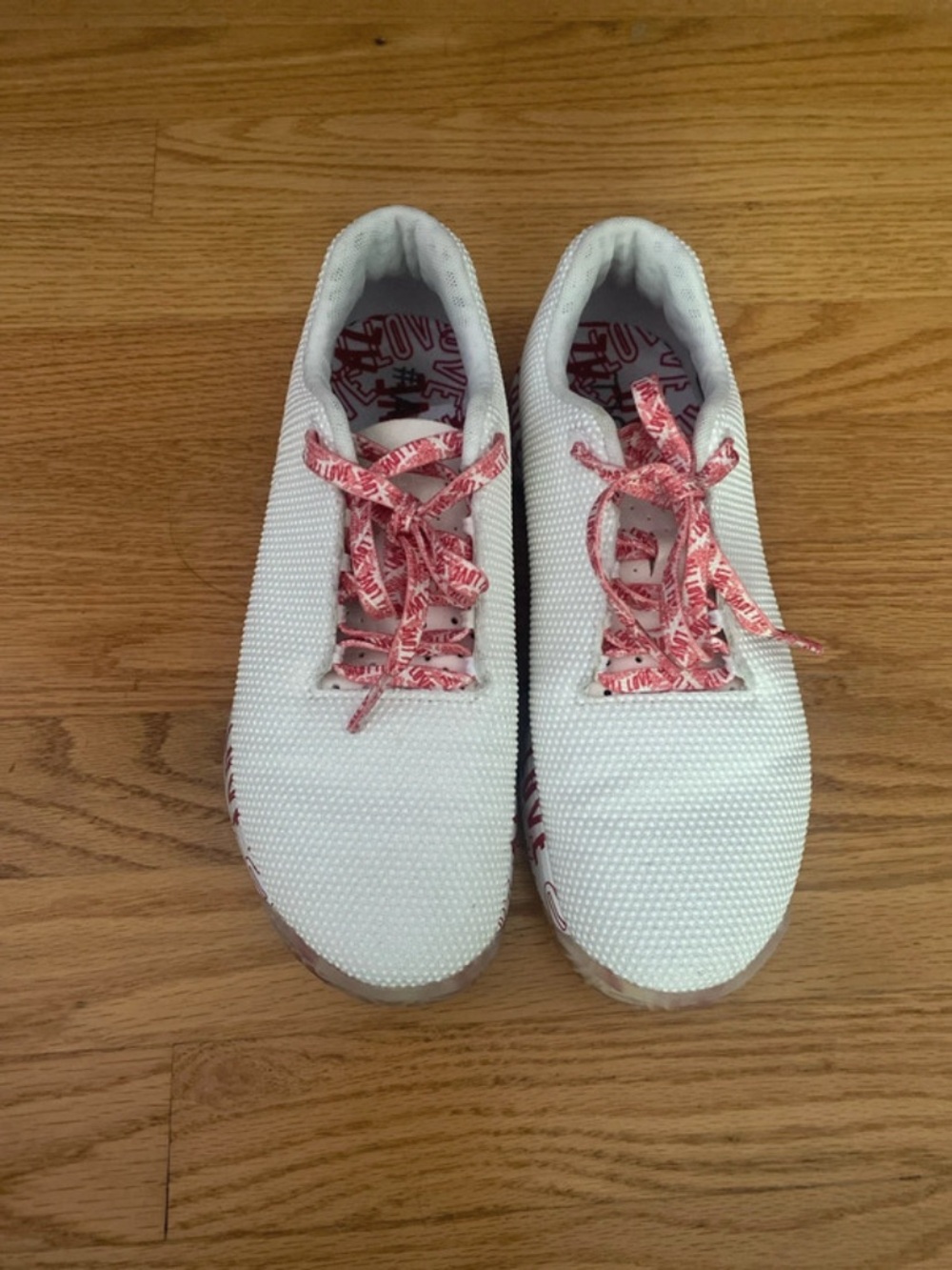 NOBULL All Love Women’s White Textured Sneakers with Red Accents